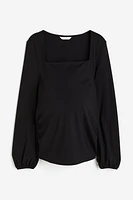 MAMA Square-neck Jersey Top