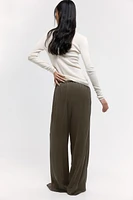 Wide-Leg Drawstring Pants