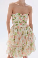 Bandeau Dress with Flared Skirt