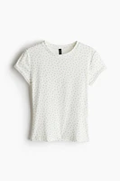 T-shirt côtelé avec dentelle