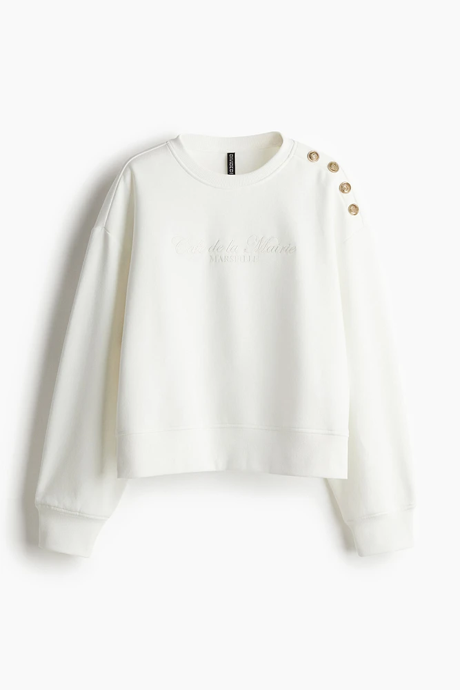 Button-Detail Sweatshirt