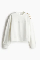 Button-Detail Sweatshirt