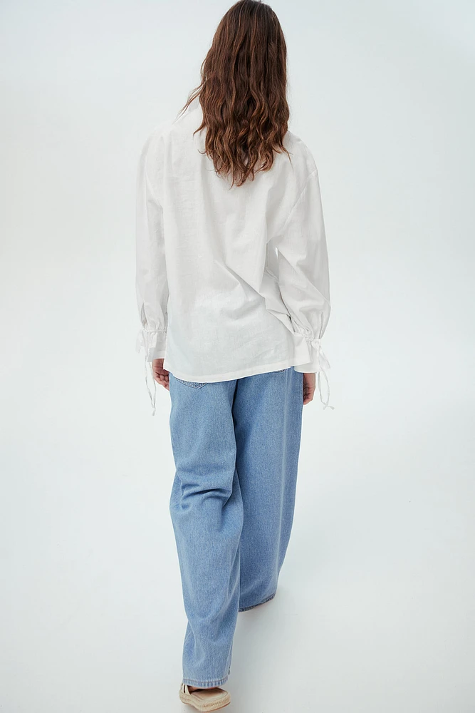 Linen-blend Blouse