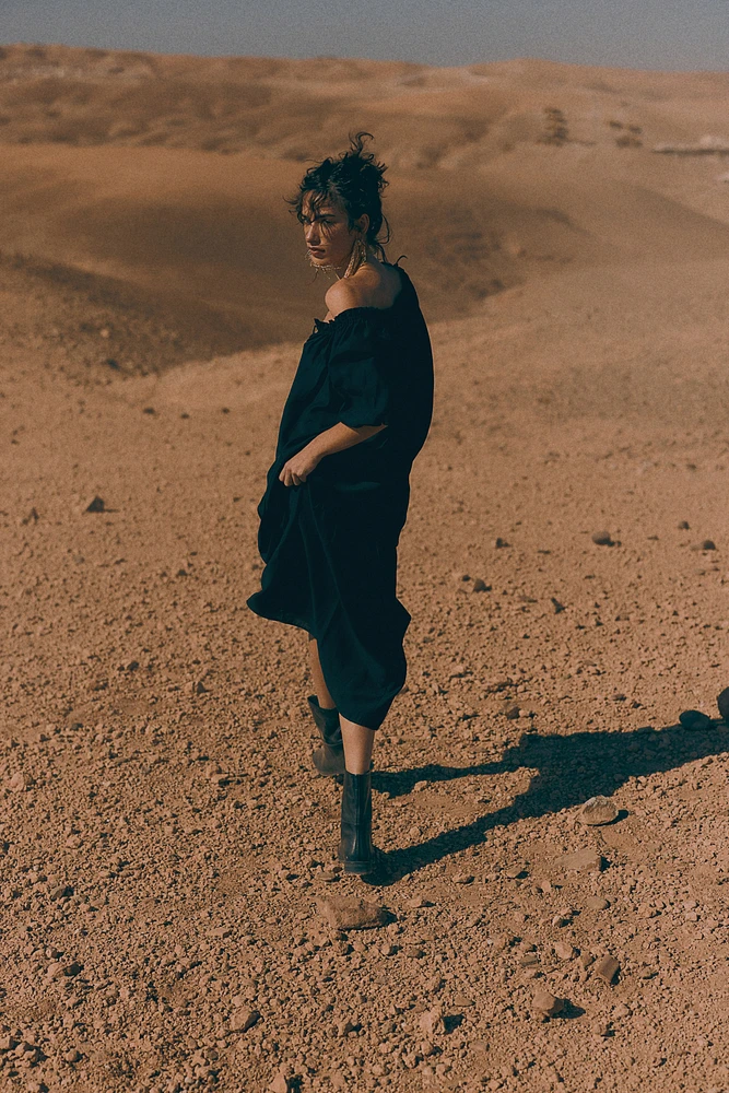 Robe avec cordon de serrage