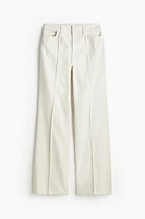 Flared Creased Twill Pants