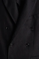 Relaxed-Fit Double-Breasted Linen-Blend Jacket