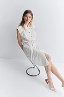 Linen-blend Shirt Dress