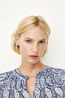 Band-Collar Blouse
