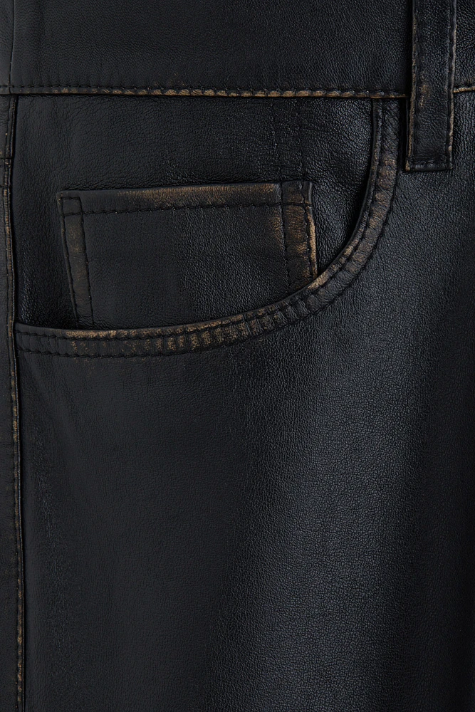 5-pocket leather trousers