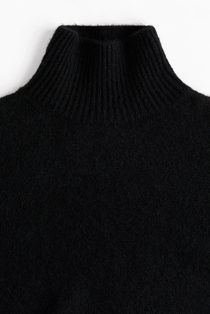 Fine-Knit Mock Turtleneck Sweater