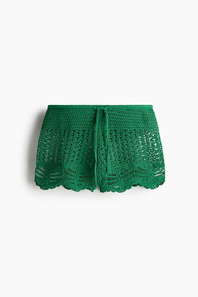 Crochet-Look Beach Shorts