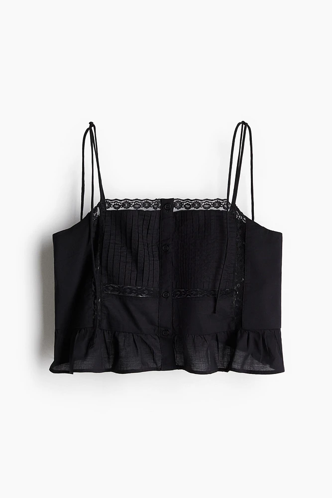 Flounce-Trimmed Camisole Top