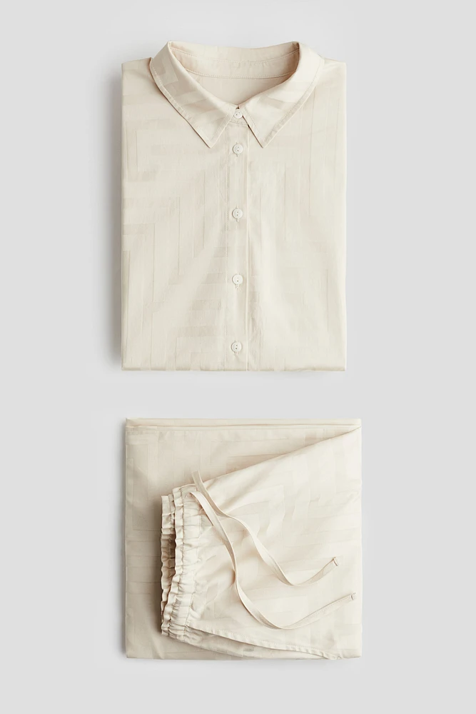 Jacquard-Weave Cotton Pajamas