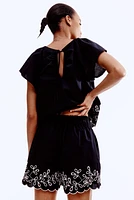Embroidered Cotton Shorts