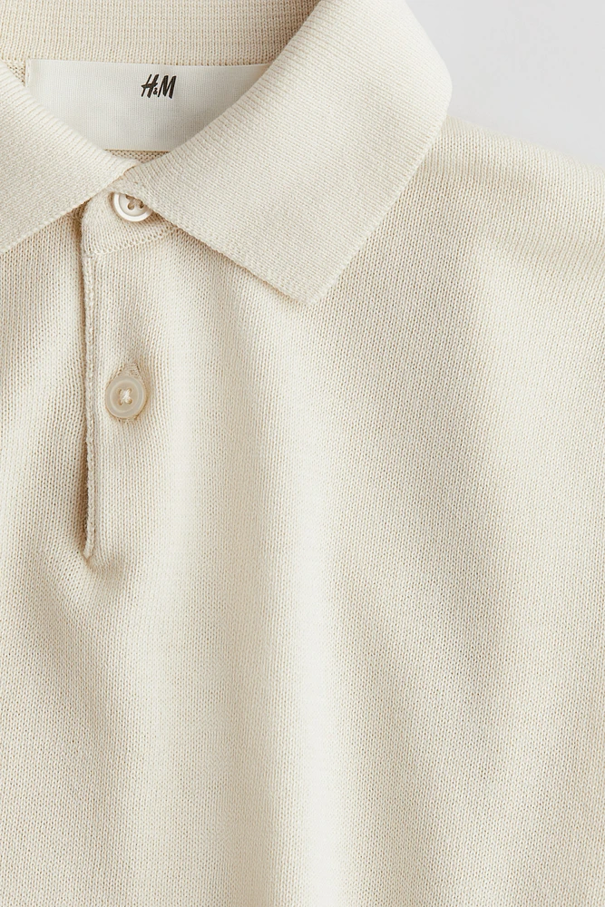 Fine-Knit Polo Shirt