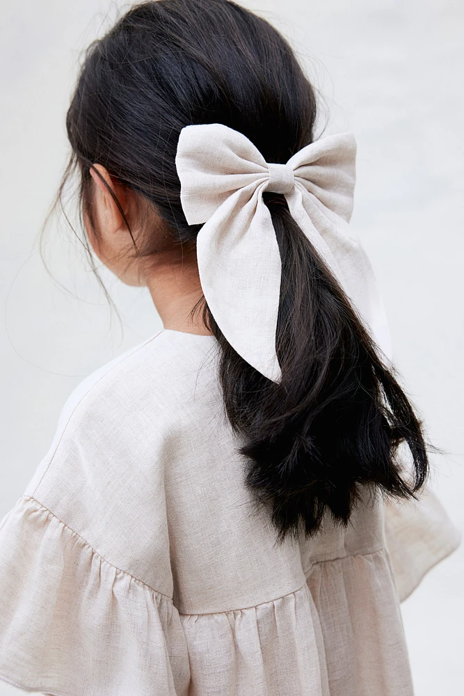 Hair Clip with Linen Bow