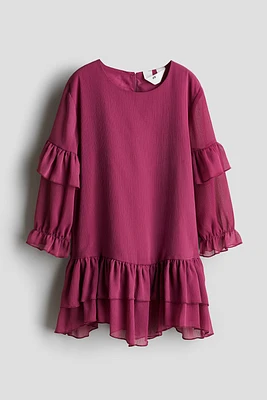 Flounced Chiffon Dress