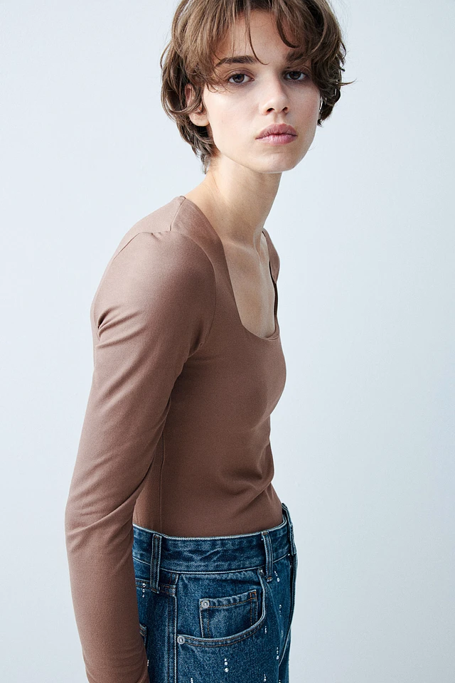 Long-sleeved Jersey Top