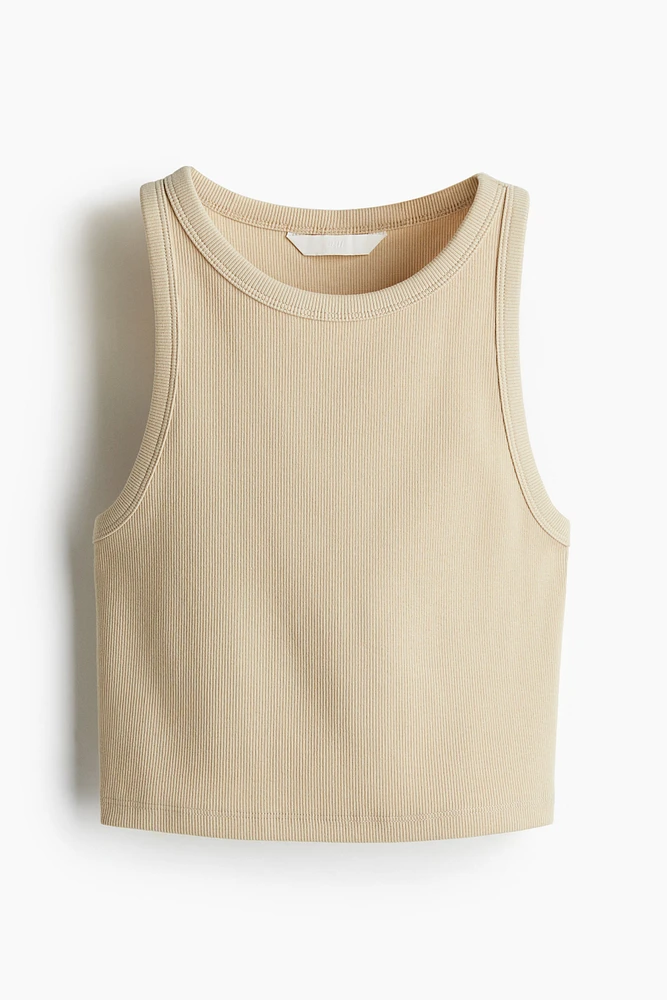 Cropped Ribbed Tank Top