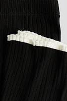 Flared Rib-Knit Pants