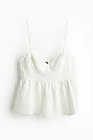 Linen-blend Bustier Top
