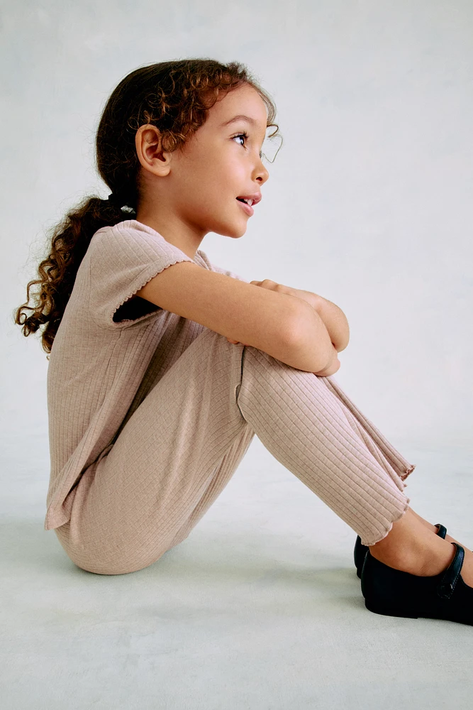 Ribbed Cotton Leggings