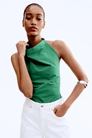 Draped Halterneck Top