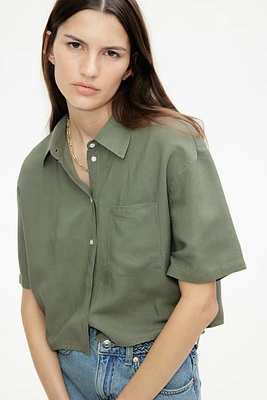 Linen-Blend Shirt