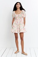 Bubble-Hem Cotton Dress