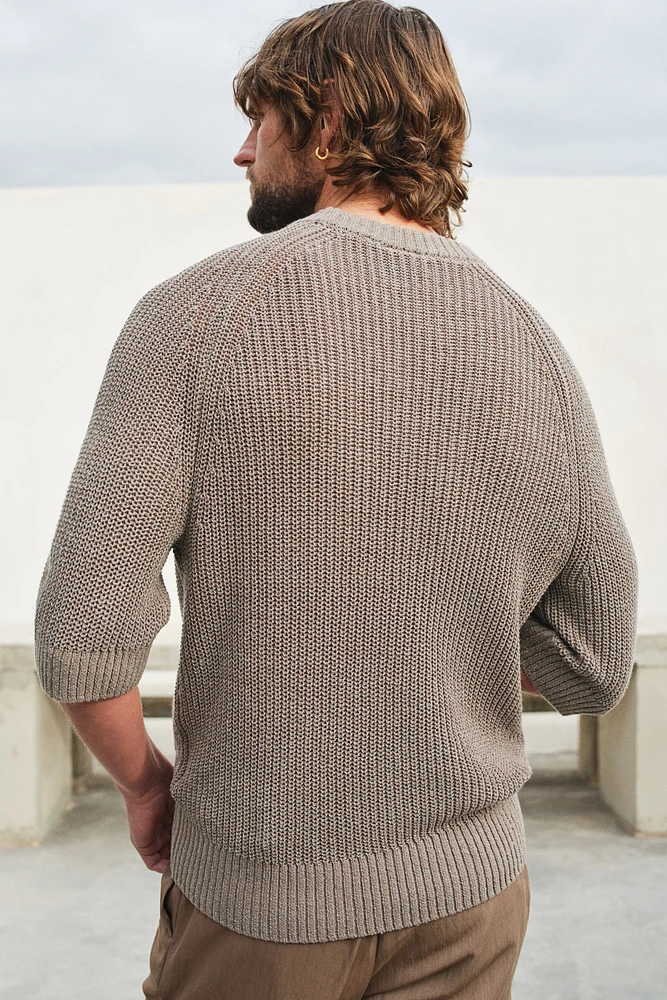 Regular-Fit Short-Sleeved Sweater