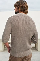 Regular-Fit Short-Sleeved Sweater