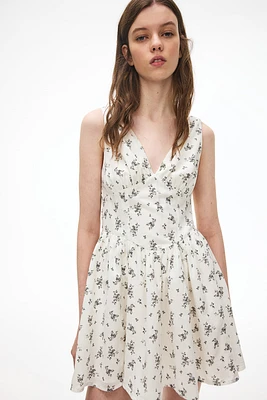 Cotton Dress with Flared Skirt