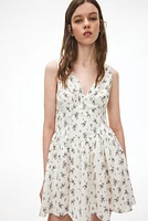 Cotton Dress with Flared Skirt