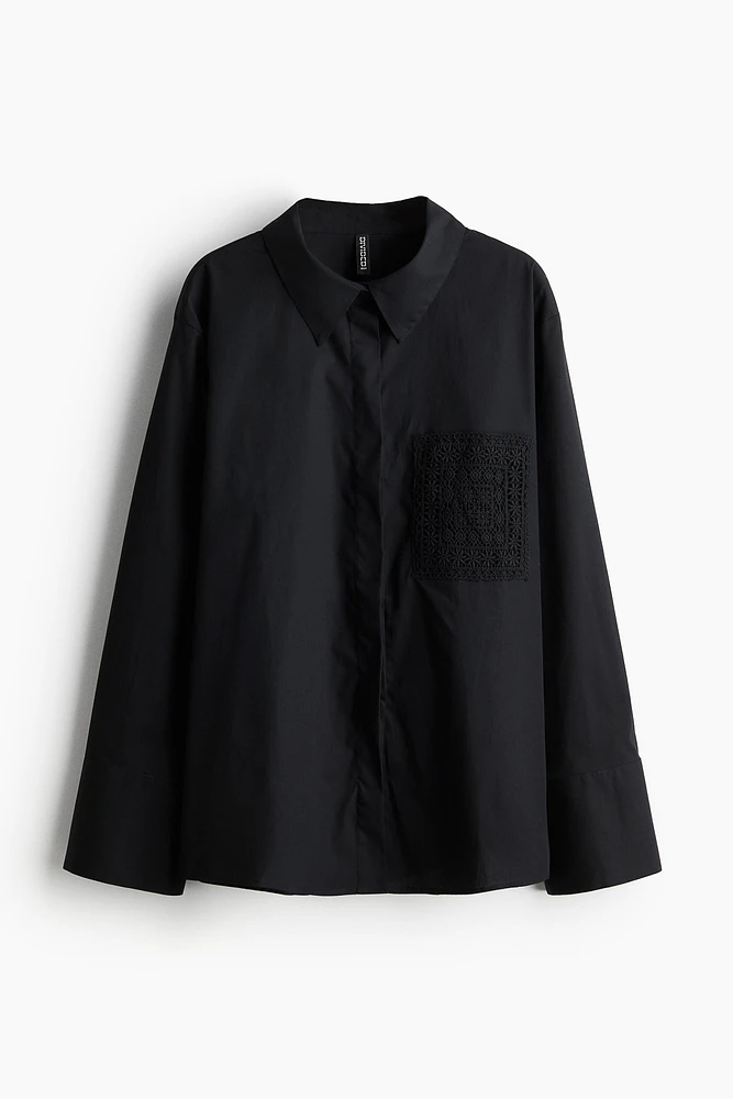 Open-back Poplin Shirt