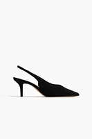 Escarpins en cuir velours avec bride arrière
