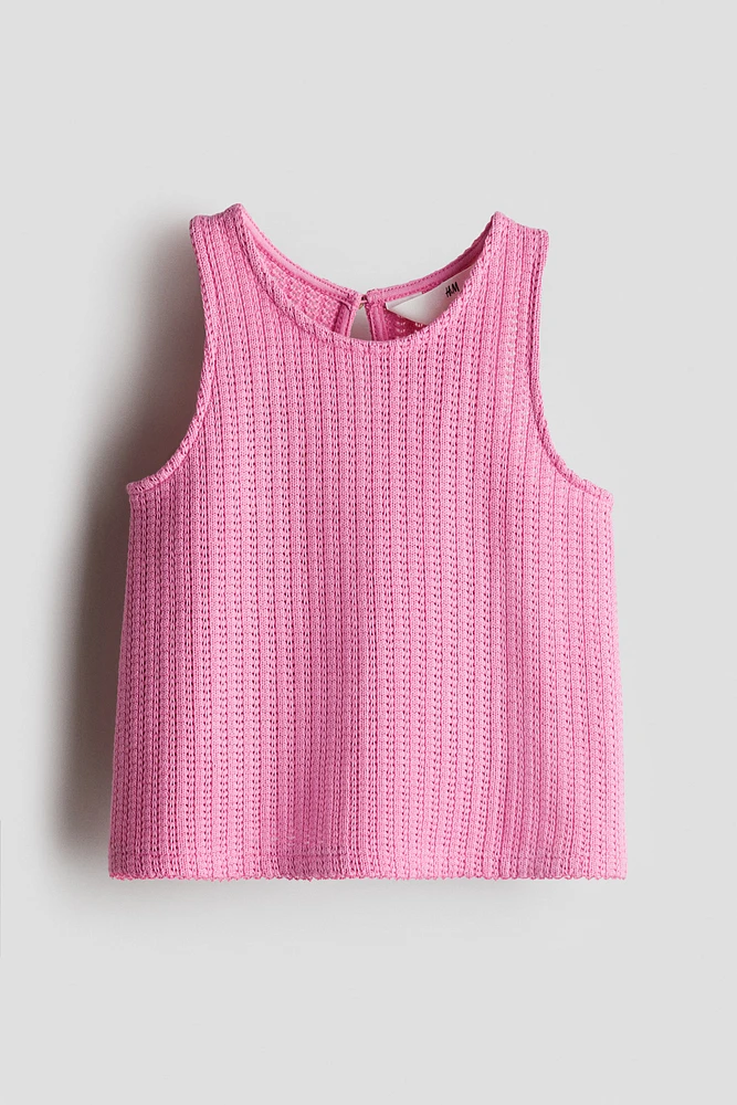 Textured-knit vest top