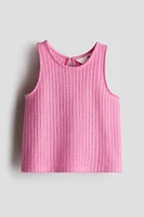 Textured-knit vest top