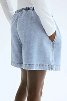 Short en denim avec cordon de serrage