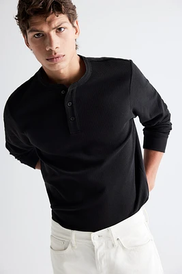 Regular Fit Ribbed Long-Sleeved Shirt