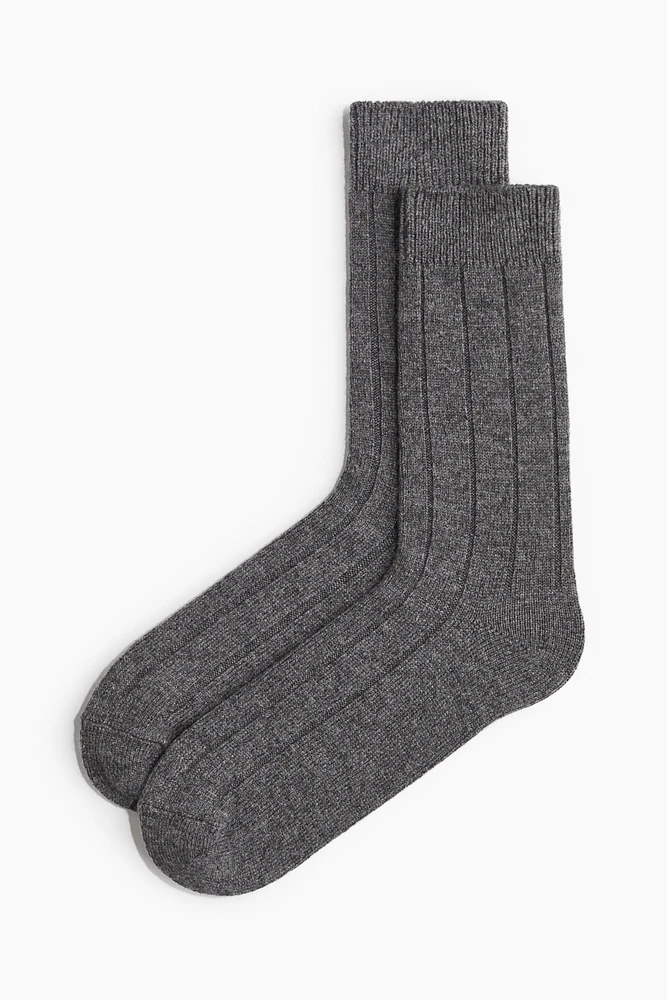 Rib-Knit Socks