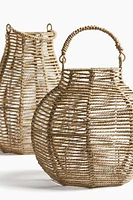 Large seagrass candle lantern