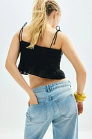 Flounce-Trimmed Camisole Top