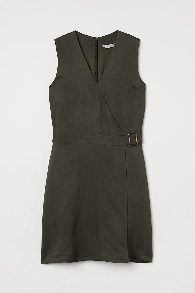 Linen-blend Wrapover Dress