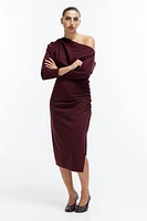 Draped One-Shoulder Dress