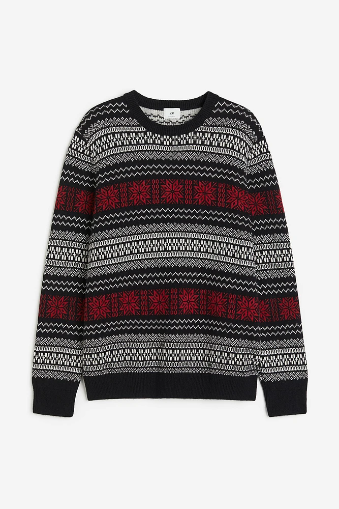 Regular Fit Jacquard-knit Sweater