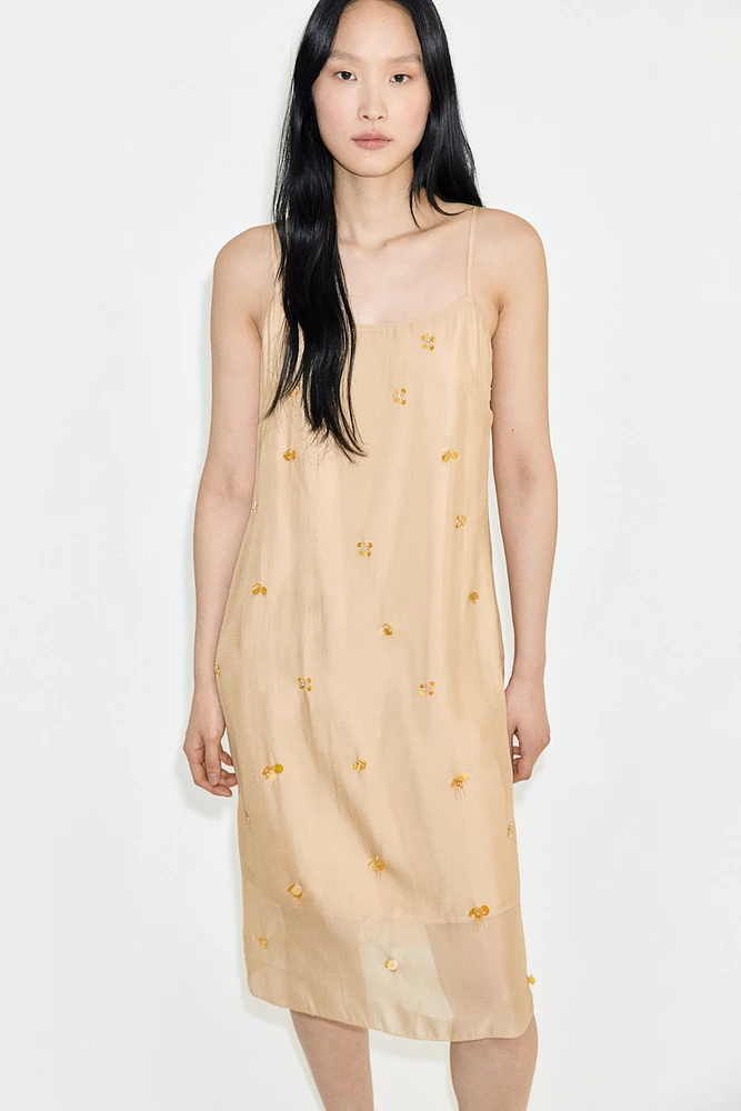 Sheer Embellished Slip Dress