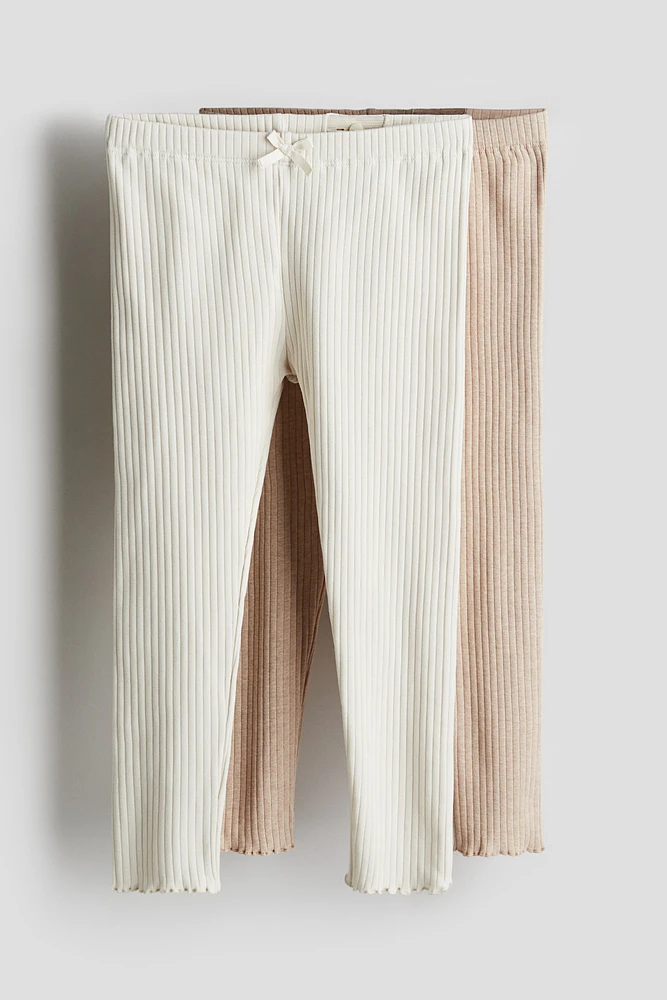 2-pack Ribbed Cotton Leggings