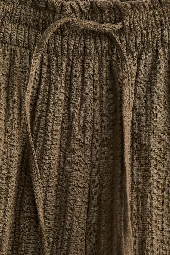 MAMA Wide-Leg Muslin Pants
