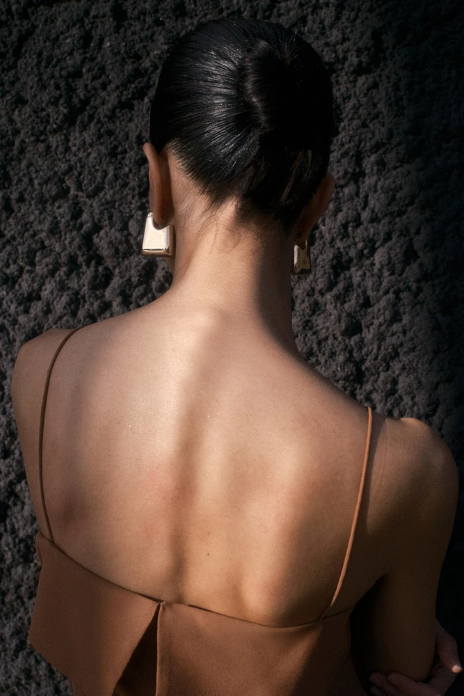 Robe à bretelles fines en mousseline