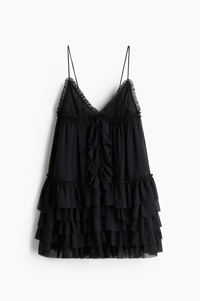 Ruffled Chiffon Strappy Dress